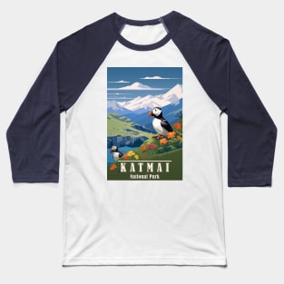 Katmai National Park Travel Poster Baseball T-Shirt